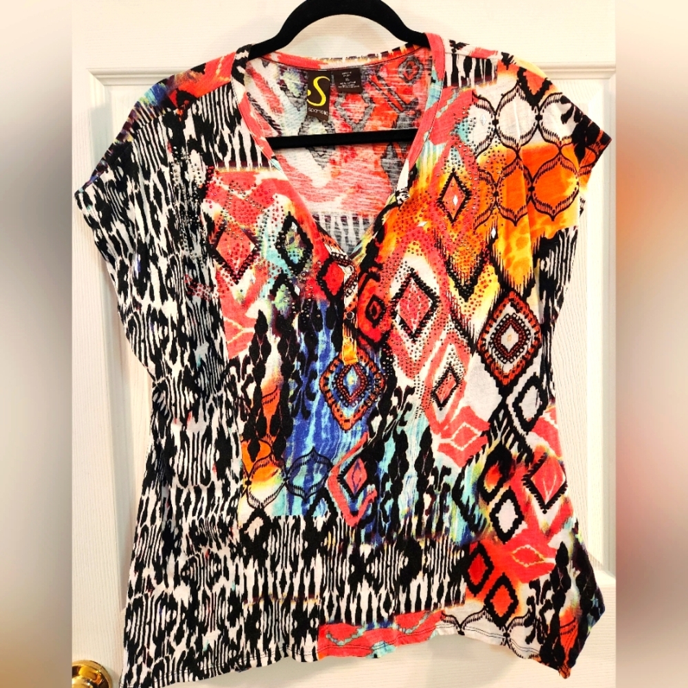Spartelle, Multicolor Women's Top, sz XL